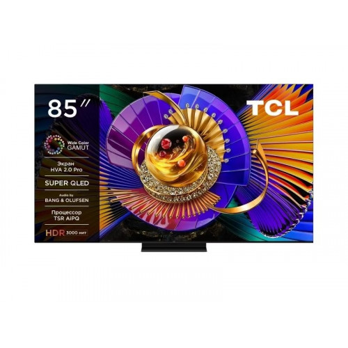 Телевизор TCL 85C7L Премиум QD-Mini LED QLED, Ultra HD 4K,SMART TV, Bluetooth, Голосовое управление, Безрамочный