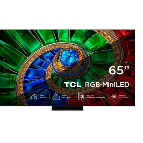 Телевизор TCL 65RM7L, QD Mini LED, Ultra HD 4K,SMART TV, 144 Гц, Голосовое управление, Безрамочный
