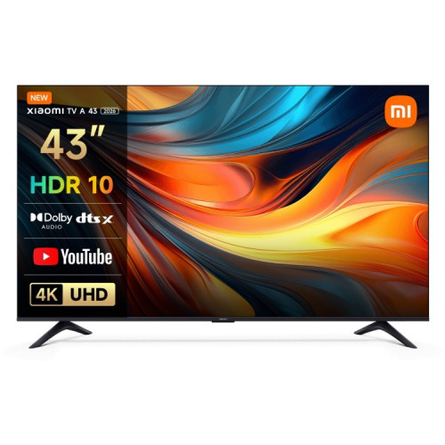 43" Телевизор Xiaomi TV A 43 2026 L43MB-AURU черный 3840x2160, 4K Ultra HD, 60 Гц, Wi-Fi, Smart TV, Android TV РСТ